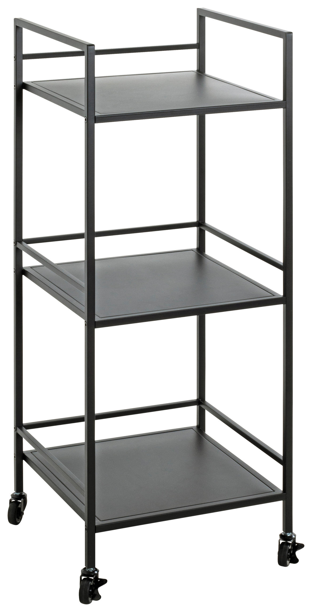 BEISTELLTISCH 35/35/92 cm Schwarz quadratisch  - Schwarz, Design, Kunststoff/Metall (35/35/92cm)