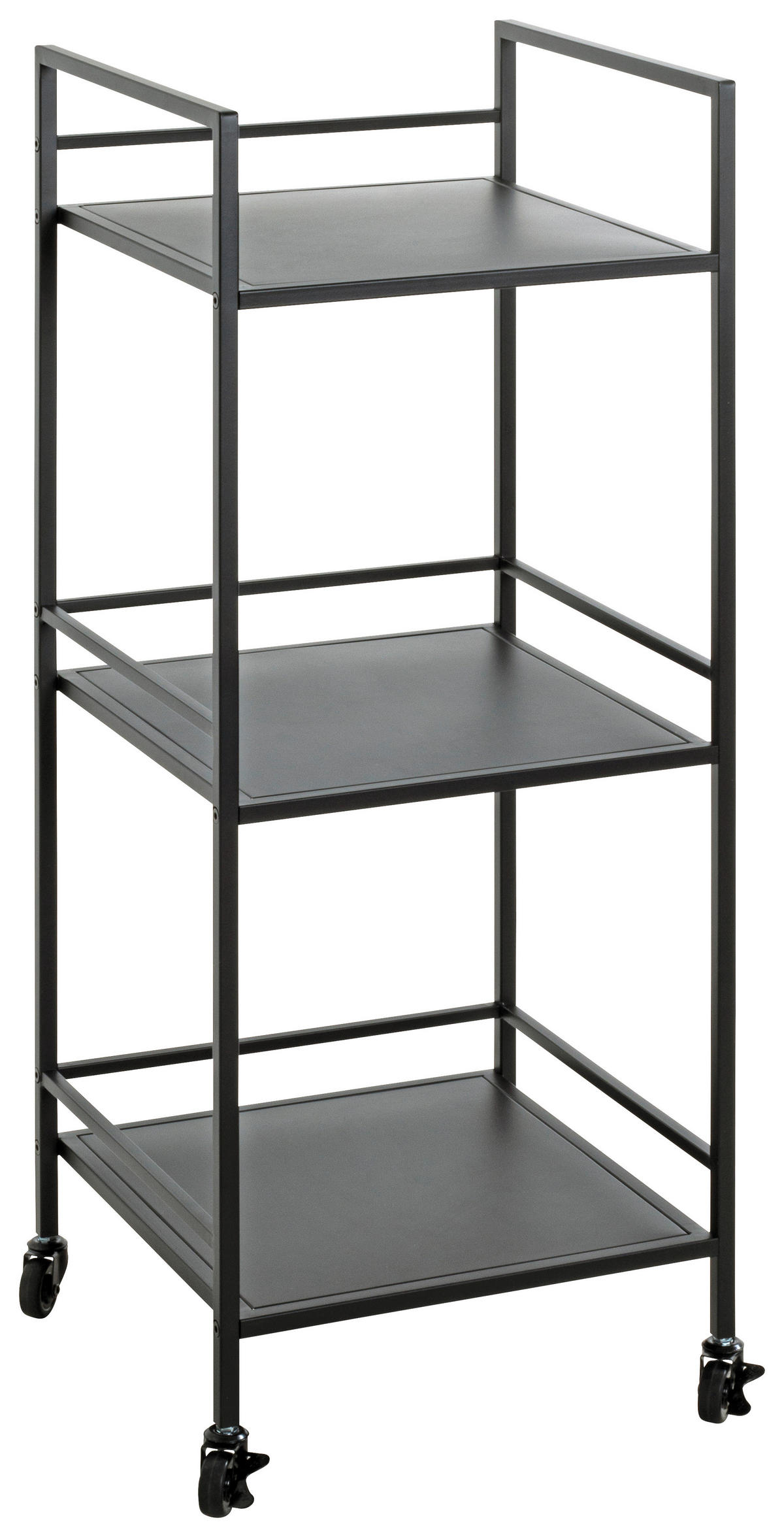 BEISTELLTISCH 35/35/92 cm Schwarz quadratisch  - Schwarz, Design, Kunststoff/Metall (35/35/92cm)