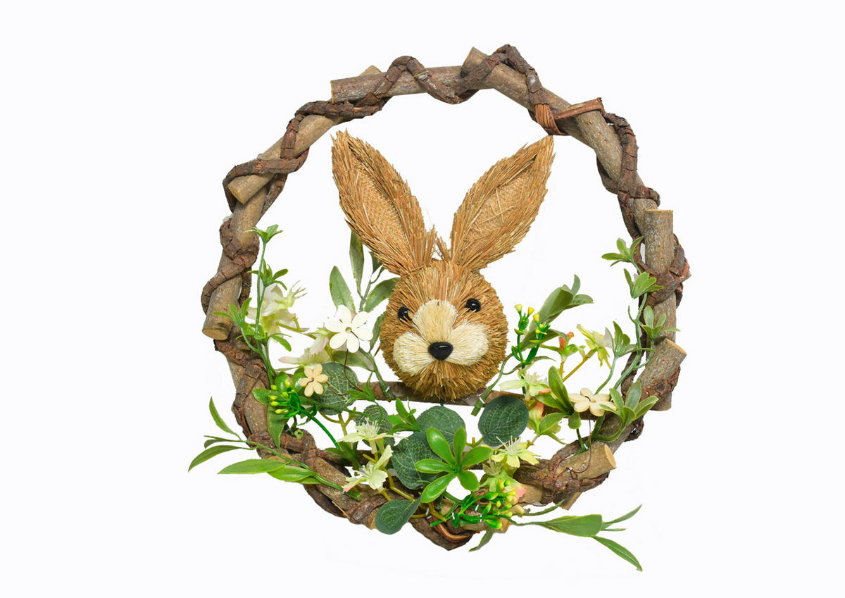 FRÜHLINGSKRANZ  - Hellbraun/Hellgrün, LIFESTYLE, Naturmaterialien/Holz (30cm)