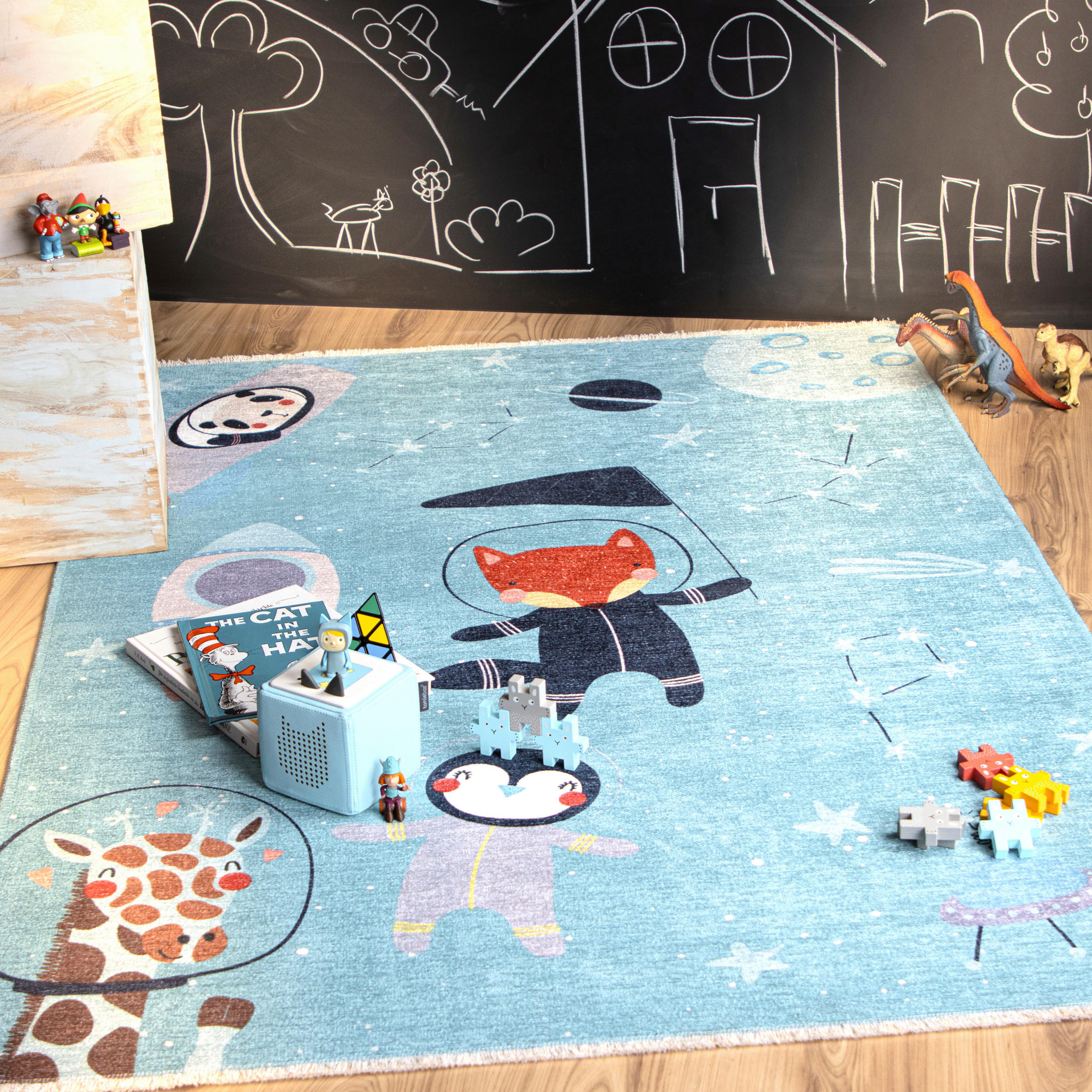 KINDERTEPPICH 115/170 cm  - Blau/Weiss, Trend, Textil (115/170cm) - Ben'n'jen