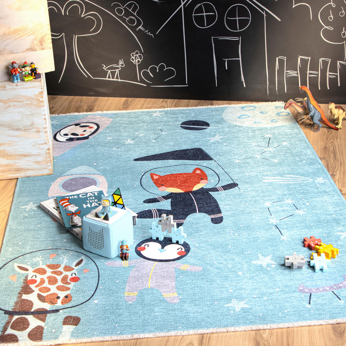 KINDERTEPPICH 115/170 cm  - Blau/Weiss, Trend, Textil (115/170cm) - Ben'n'jen