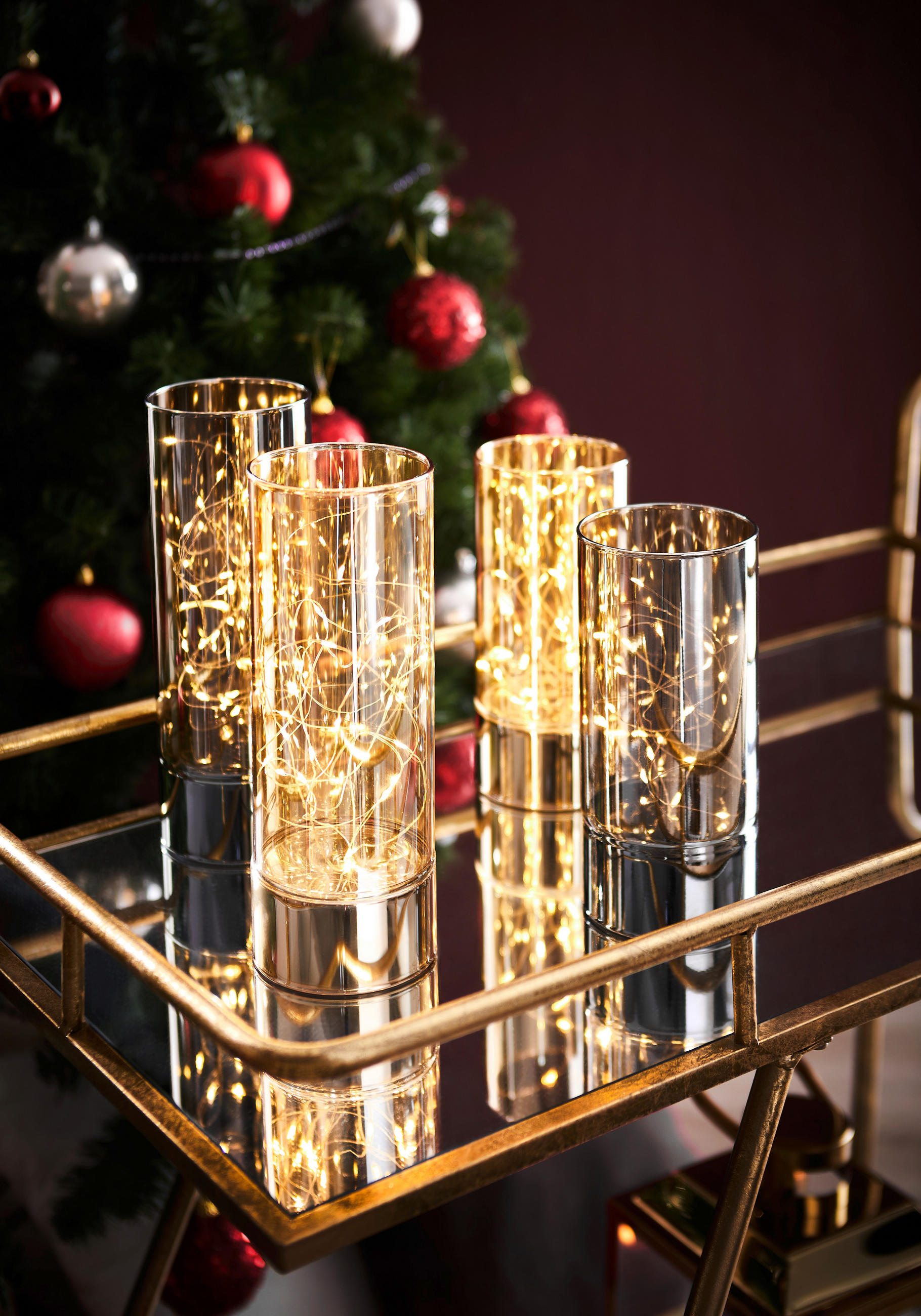 LED-DEKOLEUCHTE 9/25 cm   - Grau, LIFESTYLE, Glas (9/25cm) - X-Mas
