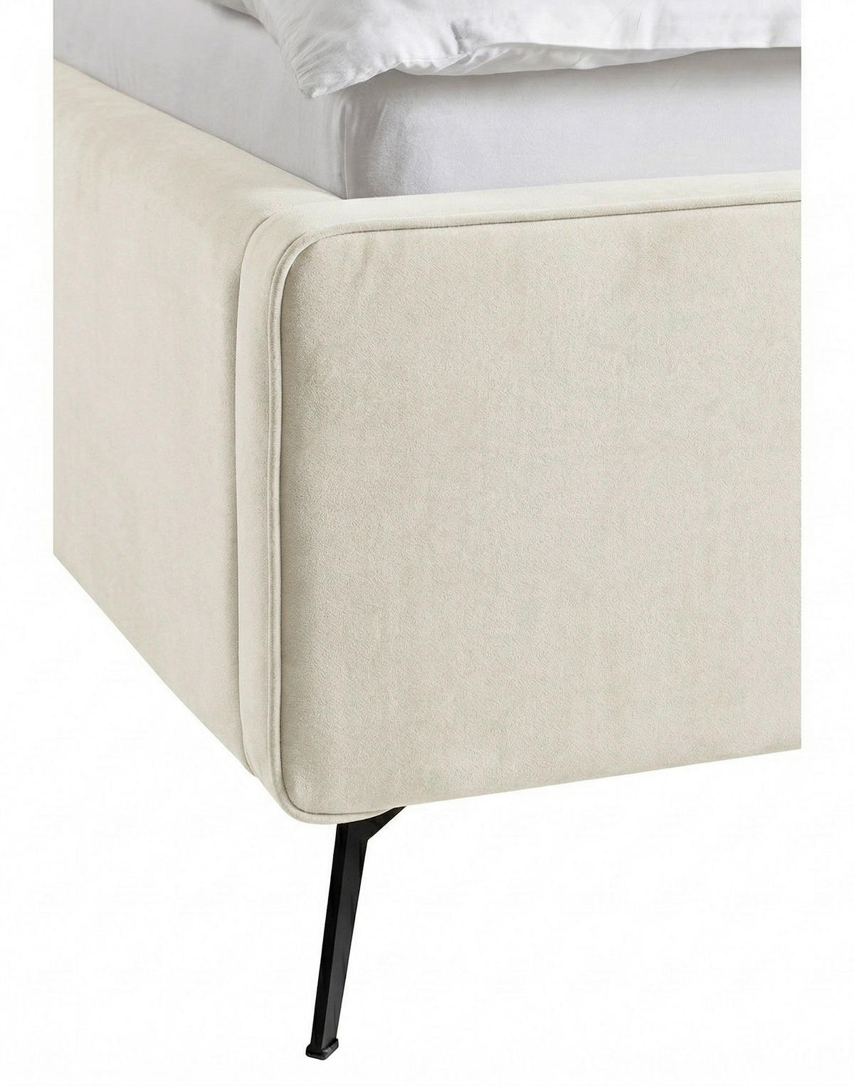 POLSTERBETT Creme 200/200 cm  - Creme/Schwarz, MODERN, Holz/Textil (200/200cm) - MID.YOU