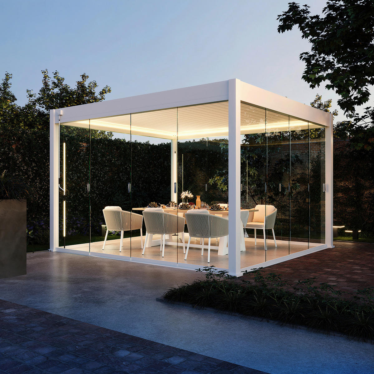 PERGOLA 360/255/400 cm   - Weiß, Basics, Metall (360/255/400cm) - Gardenson