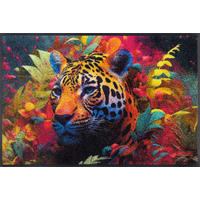 FUßMATTE 50/75 cm Leopy McLeopard  - Multicolor/Schwarz, Trend, Kunststoff/Textil (50/75cm) - wash+dry
