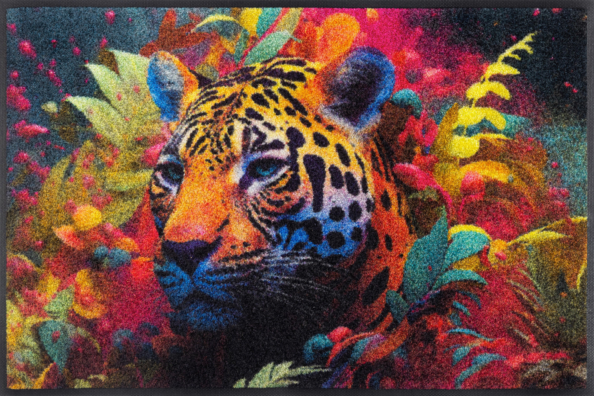 wash+dry FUßMATTE Leopy McLeopard Mehrfarbig, Schwarz 50x75 cm