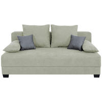 BOXSPRINGSOFA Webstoff Beige  inkl. Zierkissen, Rückenkissen, Armlehnenkissen, Schlaffunktion, Rücken echt, Stauraum  - Beige/Schwarz, Design, Kunststoff/Textil (200/90/110cm) - P & B