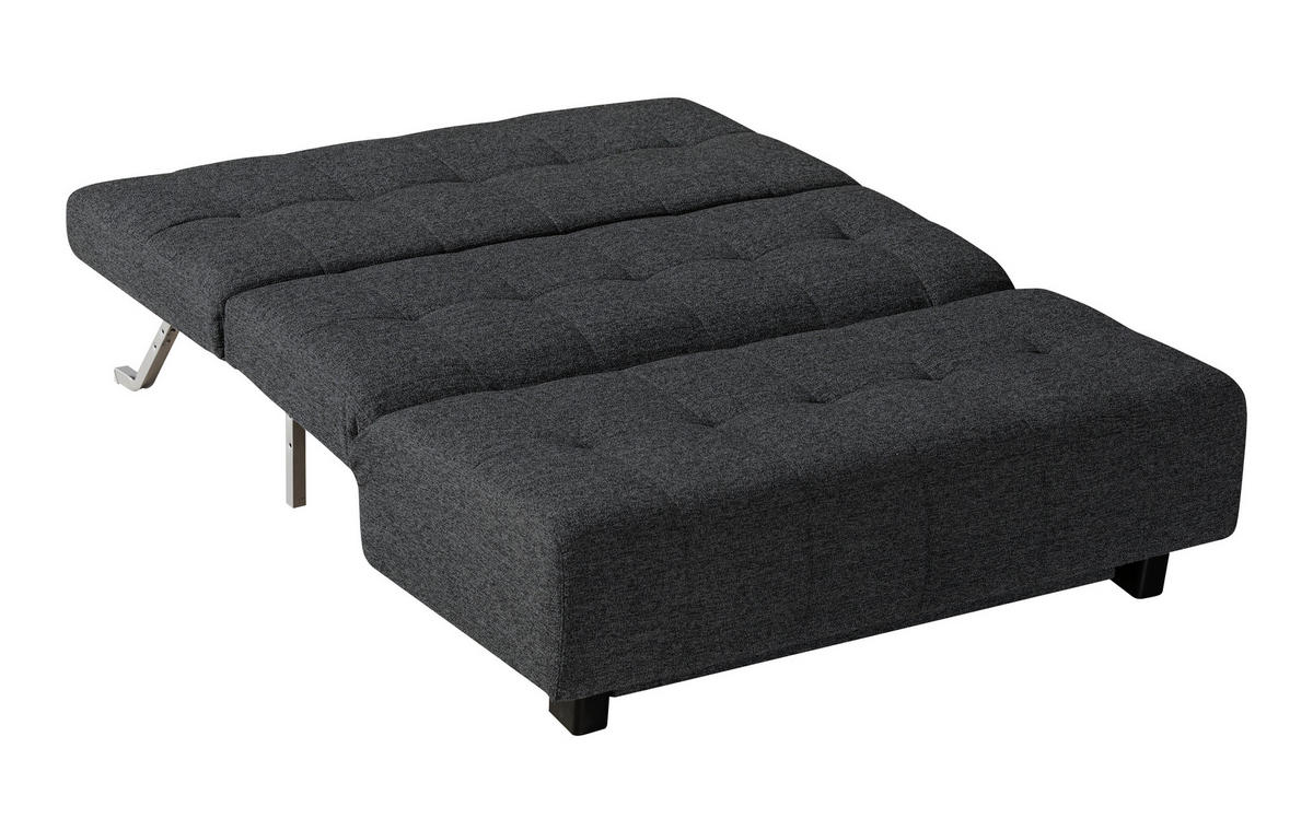SCHLAFSOFA Dunkelgrau  - Dunkelgrau/Schwarz, Design, Textil/Metall (145/92/102cm) - Novel