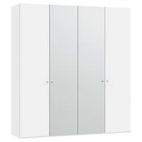 DREHTÜRENSCHRANK  in Weiß  - Silberfarben/Weiß, Design, Glas/Holzwerkstoff (203/220/40cm) - Jutzler
