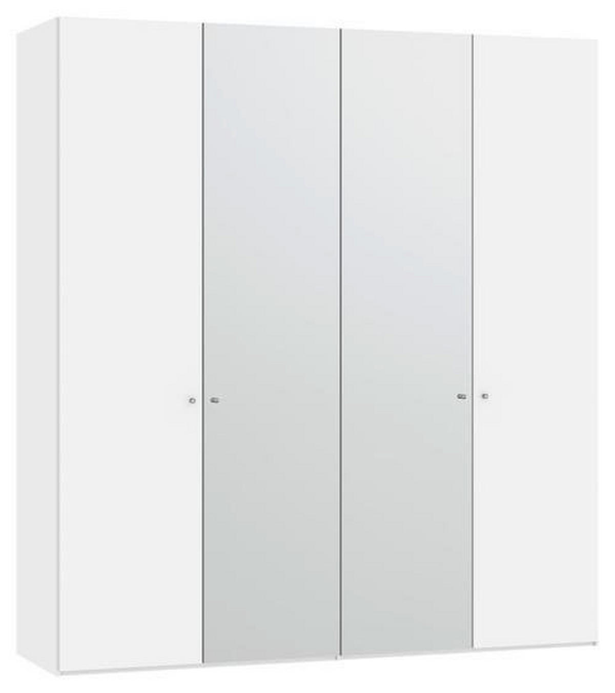 DREHTÜRENSCHRANK  in Weiß  - Silberfarben/Weiß, Design, Glas/Holzwerkstoff (203/220/40cm) - Jutzler