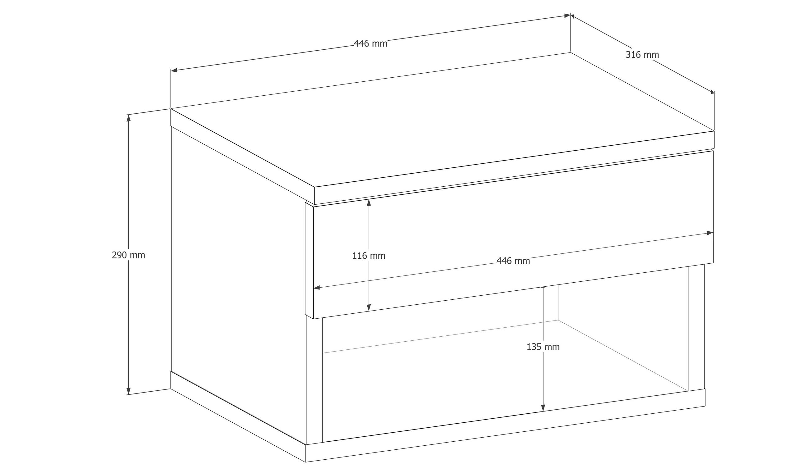 SÄNGBORD i ekfärgad  - ekfärgad, Design, trämaterial (44,6/29/31,6cm) - MID.YOU