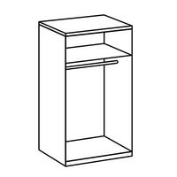 GARDEROB MED GÅNGJÄRN 100/216/58 cm 2-dörrar - sahara/svart, Modern, metall/trämaterial (100/216/58cm) - MID.YOU