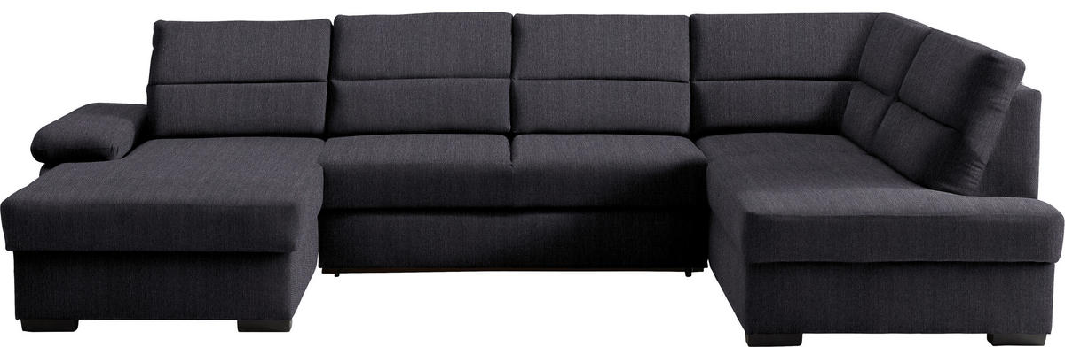 WOHNLANDSCHAFT Webstoff Anthrazit  - Dunkelbraun/Anthrazit, Konventionell, Kunststoff/Textil (166/319/183cm) - Cantus