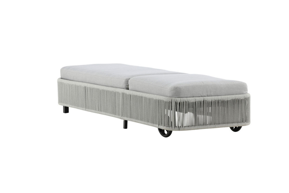 SONNENLIEGE 75/32/205 cm  - Schwarz/Grau, KONVENTIONELL, Textil/Metall (75/32/205cm) - Gardenson