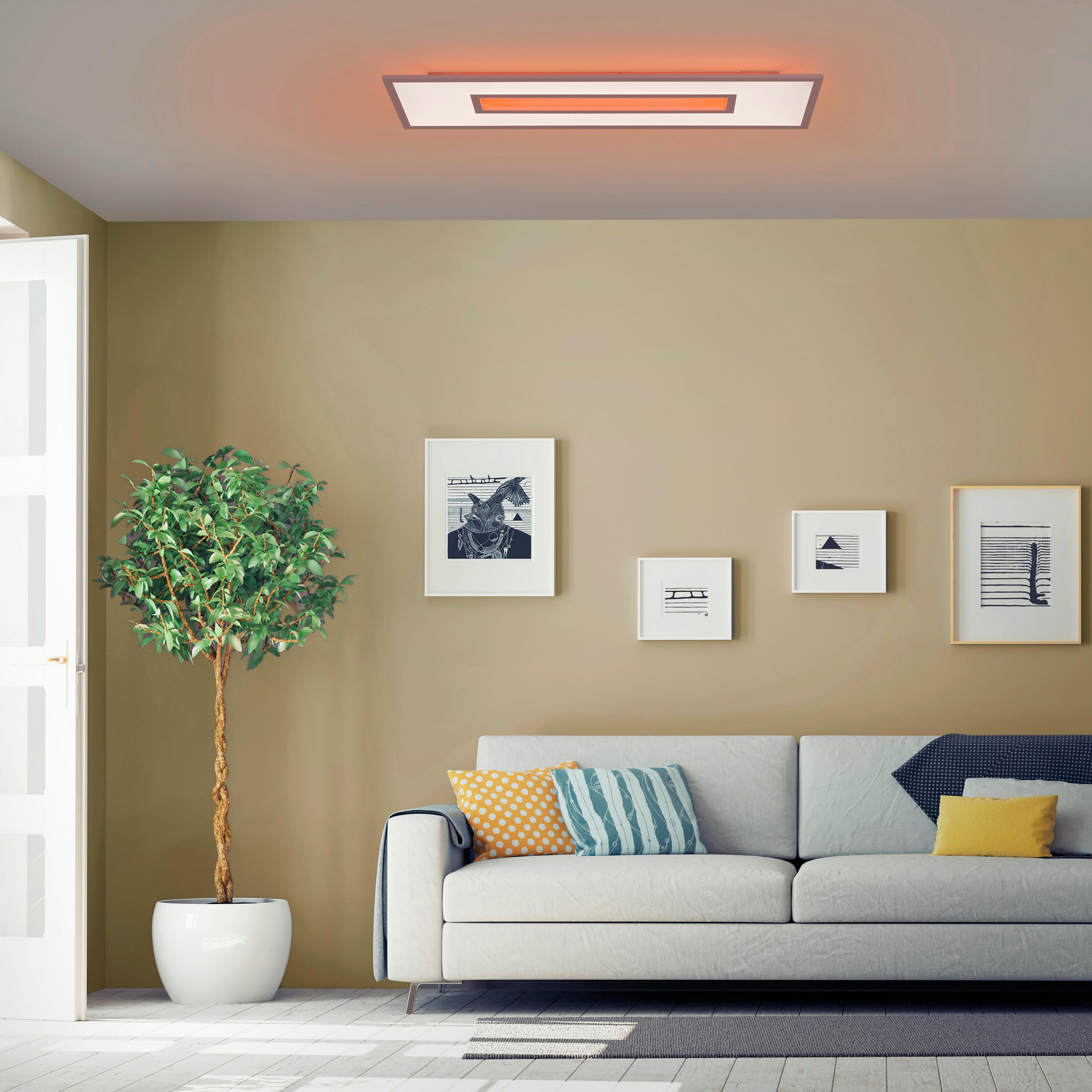 LED-DECKENLEUCHTE Recess 100/30/5 cm   - Weiß, Design, Metall (100/30/5cm)