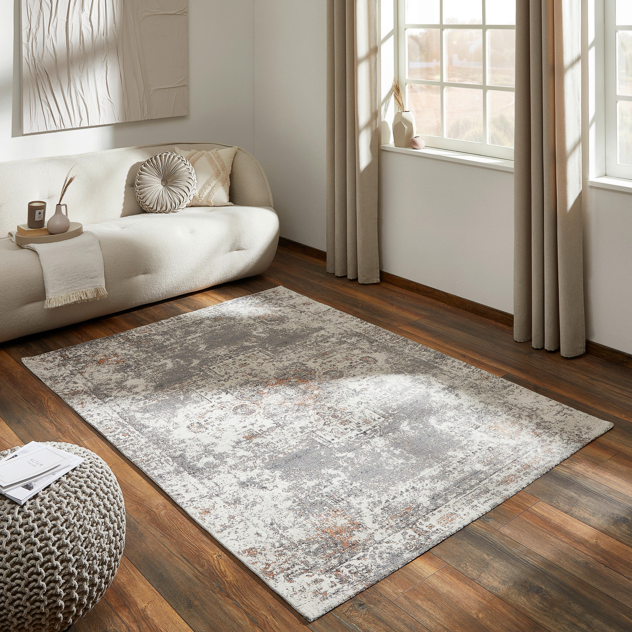 VINTAGE-TEPPICH 80/150 cm Grau  - Grau, Design, Textil (80/150cm) - Novel