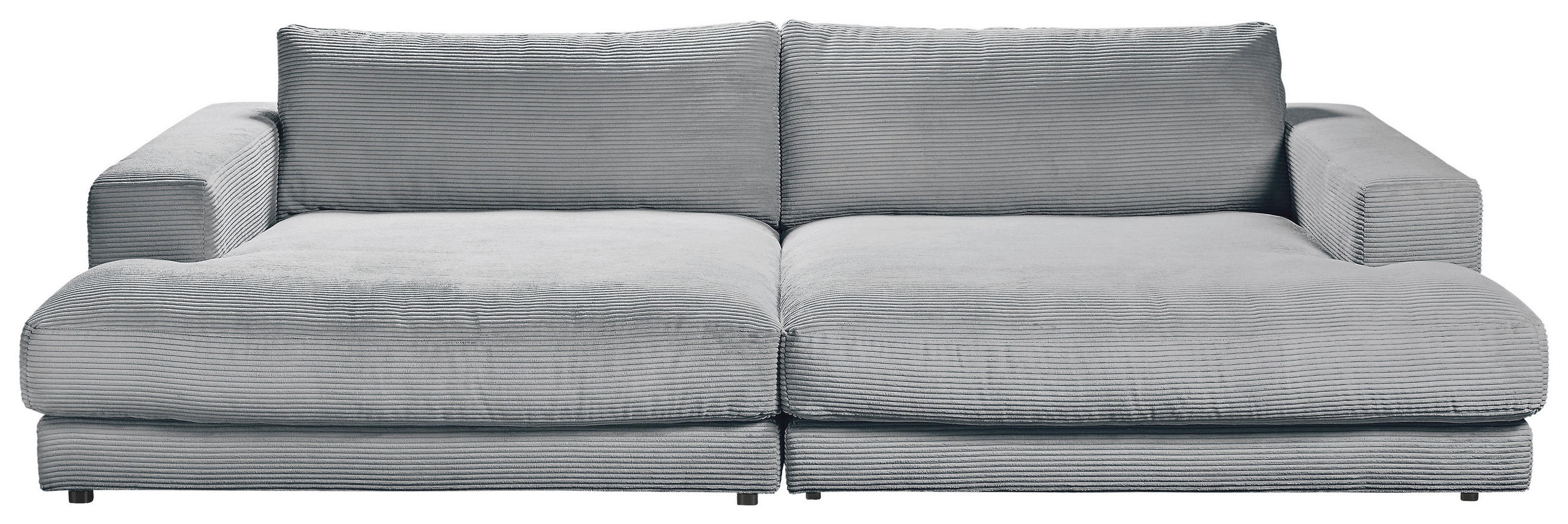 MEGASOFA in Cord Grau  - Schwarz/Grau, Design, Kunststoff/Textil (290/86/170cm) - Pure Home Lifestyle
