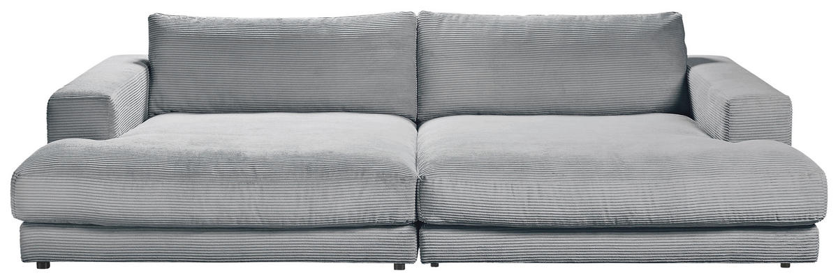 MEGASOFA Cord Grau  - Schwarz/Grau, Design, Kunststoff/Textil (290/86/170cm) - Pure Home Lifestyle