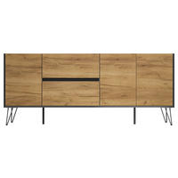 SIDEBOARD Posseik Industrial 177/75,8/42 cm 2 Schublade(n)  - Eichefarben/Graphitfarben, Design, Holzwerkstoff/Metall (177/75,8/42cm) - MID.YOU