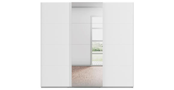 SCHWEBETÜRENSCHRANK 242/223/68 cm 3-türig Weiß  - Weiß, Design, Glas/Holzwerkstoff (242/223/68cm) - Novel