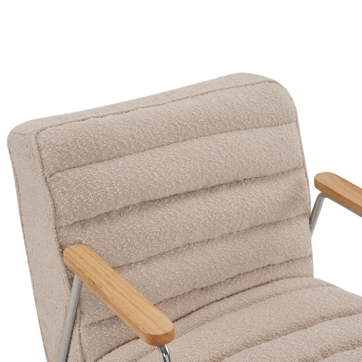 SESSEL Bouclé Beige    - Ecru/Beige, MODERN, Holz/Textil (60/73/76cm) - MID.YOU