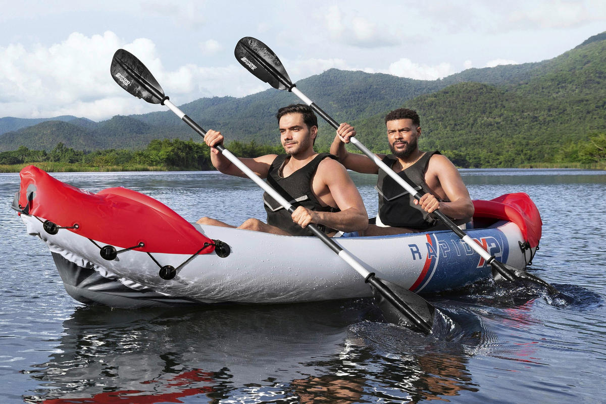 KAJAK 65052 VENTURA KAYAK  - Rot/Grau, KONVENTIONELL, Kunststoff/Metall (132/100cm) - Bestway