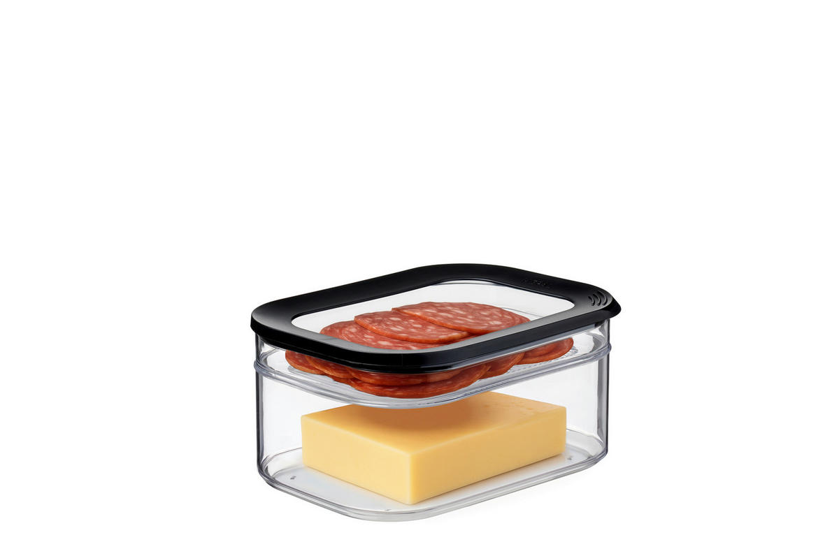 AUFSCHNITTDOSE Modula 2,550 L  - Transparent/Schwarz, KONVENTIONELL, Kunststoff (22,9/16,4/8,7cm) - Mepal