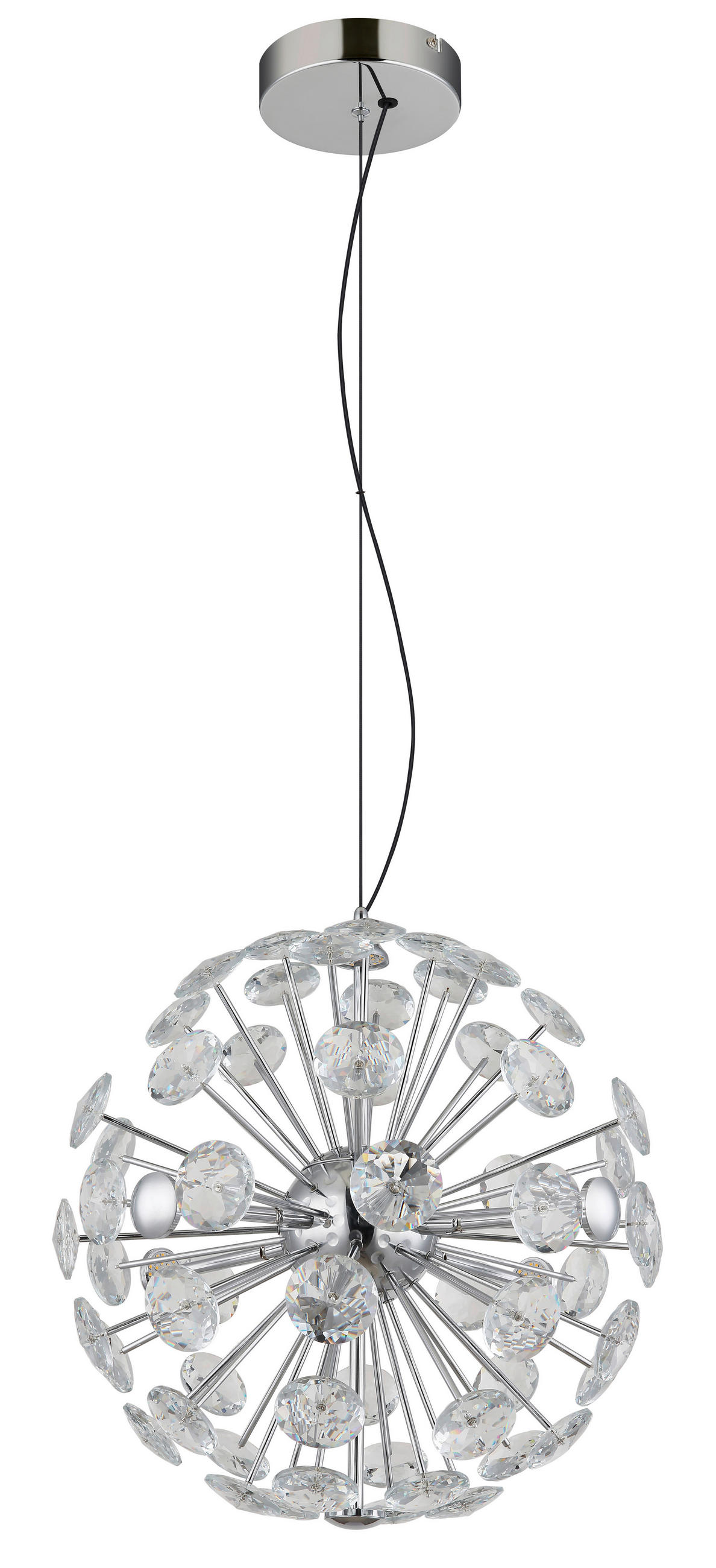 LED-HÄNGELEUCHTE VIRINA 45/150 cm   - Klar/Chromfarben, KONVENTIONELL, Glas/Kunststoff (45/150cm) - Globo