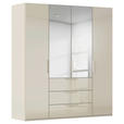 DREHTÜRENSCHRANK 201/235/61 cm,  in Champagner, 4-türig  - Champagner, Basics, Glas/Holzwerkstoff (201/235/61cm) - Novel