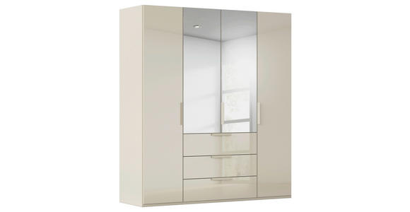 DREHTÜRENSCHRANK 201/235/61 cm,  in Champagner, 4-türig  - Champagner, Basics, Glas/Holzwerkstoff (201/235/61cm) - Novel