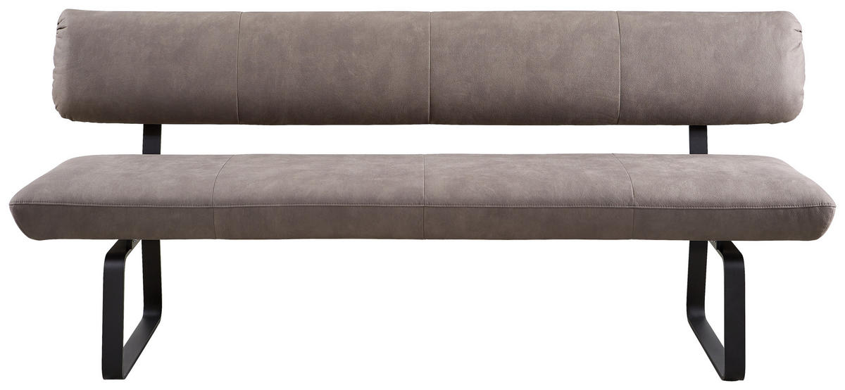 SITZBANK in Metall, Textil Anthrazit, Grau  - Anthrazit/Grau, Design, Textil/Metall (200/88/68cm) - Venjakob