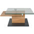 COUCHTISCH in Holz, Glas, Holzwerkstoff 100/90/32/46 cm - Eichefarben/Anthrazit, Design, Glas/Holz (100/90/32/46cm) - Novel COUCHTISCH in Holz, Glas, Holzwerkstoff 100/90/32/46 cm - Eichefarben/Anthrazit, Design, Glas/Holz (100/90/32/46cm) - Novel