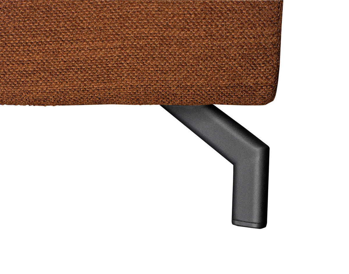 ECKSOFA Cognac Chenille  - Cognac/Schwarz, KONVENTIONELL, Textil/Metall (266/185cm) - Carryhome