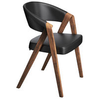 STUHL  Lederauswahl, Stoffauswahl  Kombination Echtleder/Lederlook  Nussbaumfarben  - Nussbaumfarben/Schwarz, Design, Leder/Holz (57/83/58cm) - Voglauer