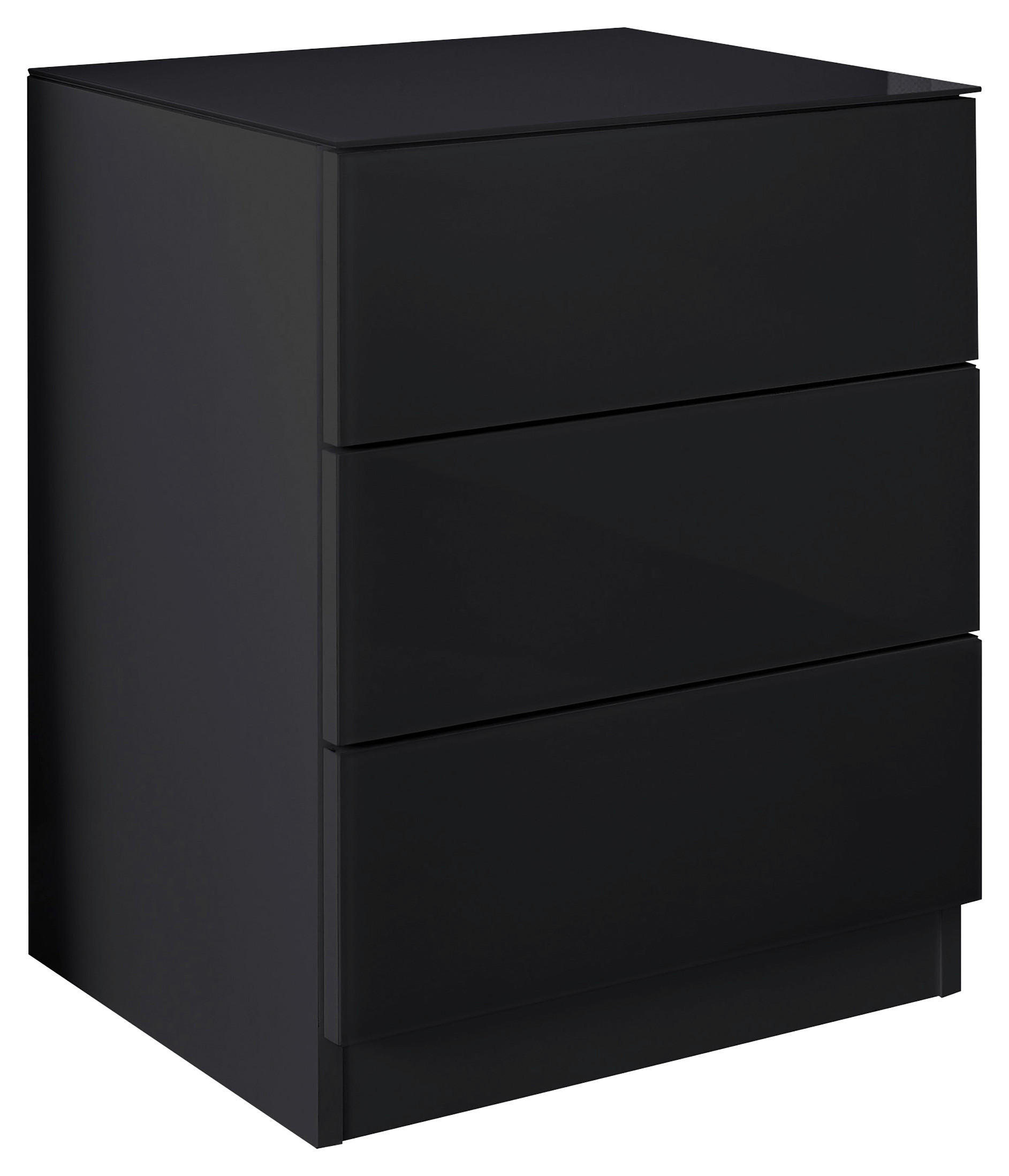 NOČNÝ STOLÍK, grafitová, 46/57/40 cm - grafitová, Konventionell, kompozitné drevo/sklo (46/57/40cm) - Hom`in