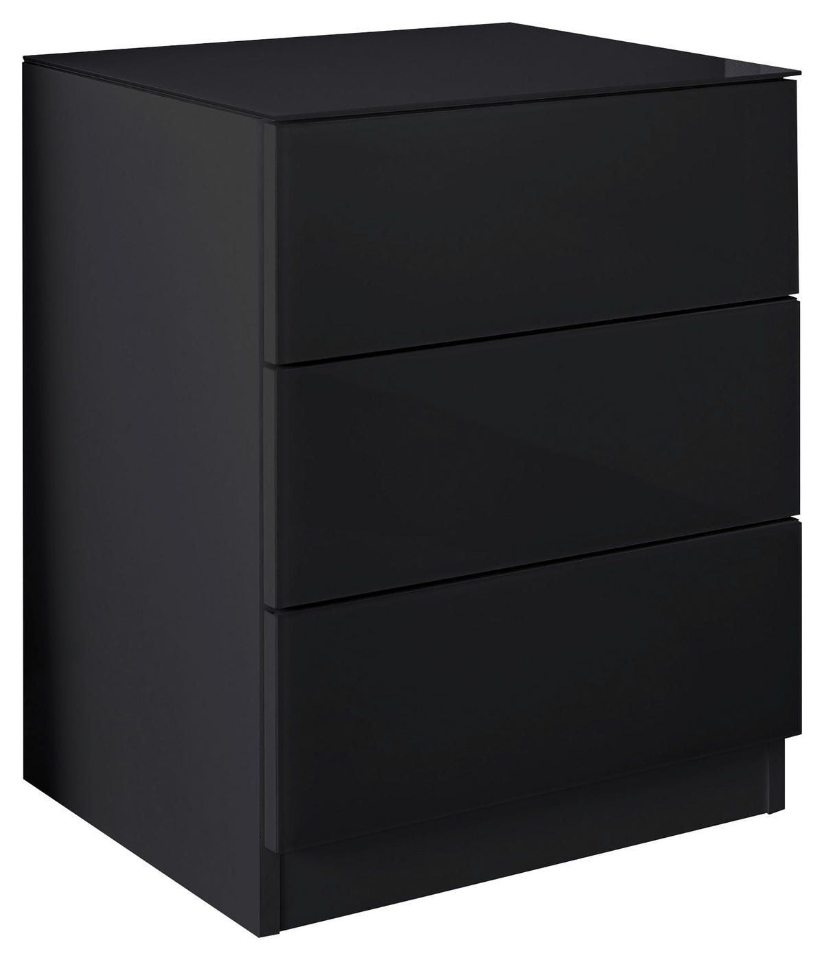 NOČNÝ STOLÍK, grafitová, 46/57/40 cm - grafitová, Konventionell, kompozitné drevo/sklo (46/57/40cm) - Hom`in