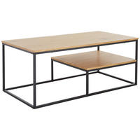 Couchtisch Sun 110/60/45 cm rechteckig Schwarz, Eichefarben  - Eichefarben/Schwarz, MODERN, Holzwerkstoff/Metall (110/60/45cm) - MID.YOU