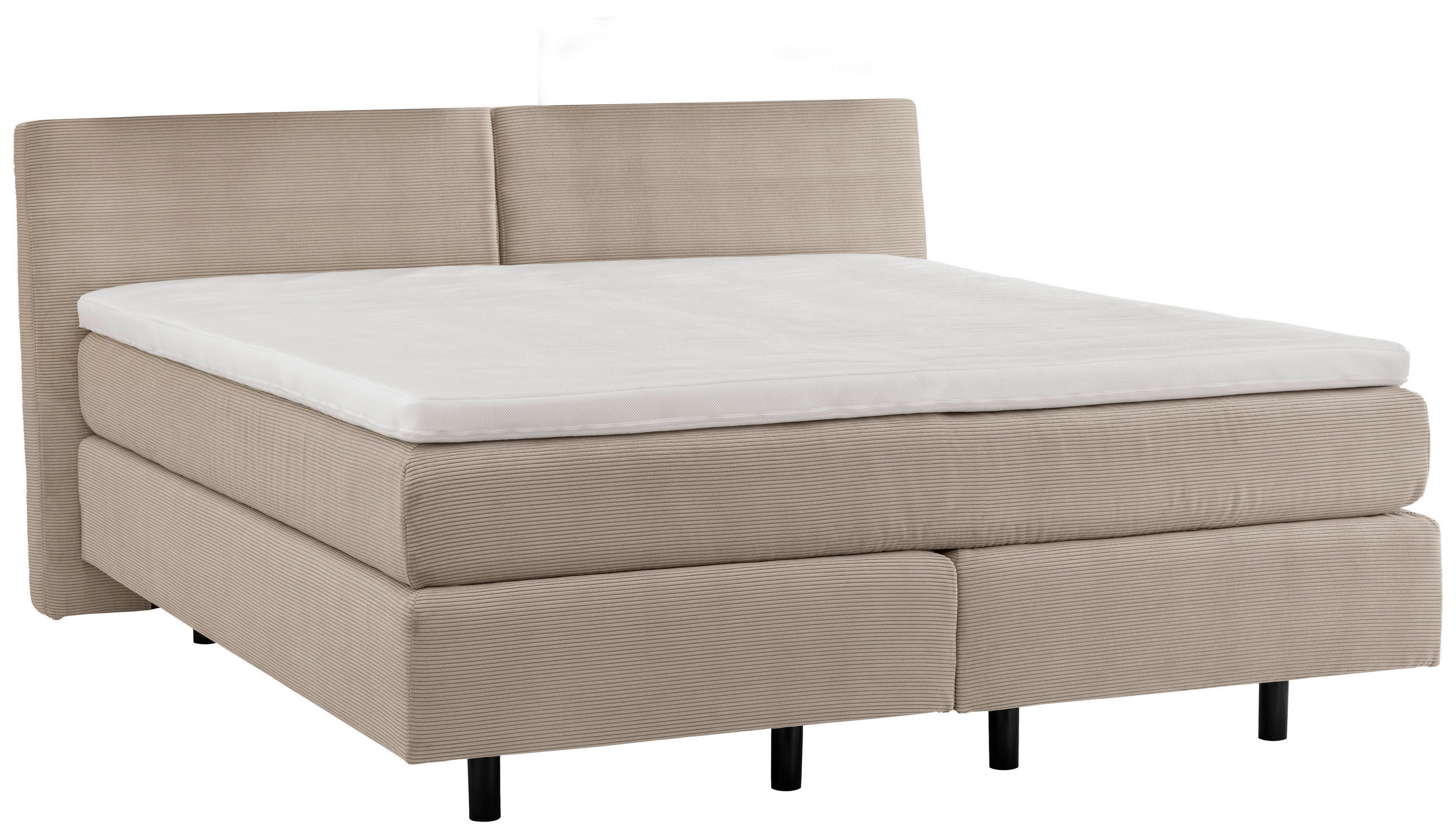 BOXSPRINGBETT 180/200 cm  in Graubraun  - Graubraun/Schwarz, Modern, Kunststoff/Textil (180/200cm) - Beldomo - Sleep