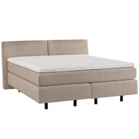 BOXSPRINGBETT 180/200 cm  in Graubraun  - Graubraun/Schwarz, Modern, Kunststoff/Textil (180/200cm) - Beldomo - Sleep
