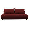 SCHLAFSOFA  mit Liegefunktion Velours Bordeaux  - Bordeaux/Goldfarben, Design, Textil/Metall (200/90/97cm) - MID.YOU
