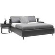POLSTERBETT Anthrazit 180/200 cm  - Anthrazit/Schwarz, Design, Textil/Metall (180/200cm) - Johann Jakob