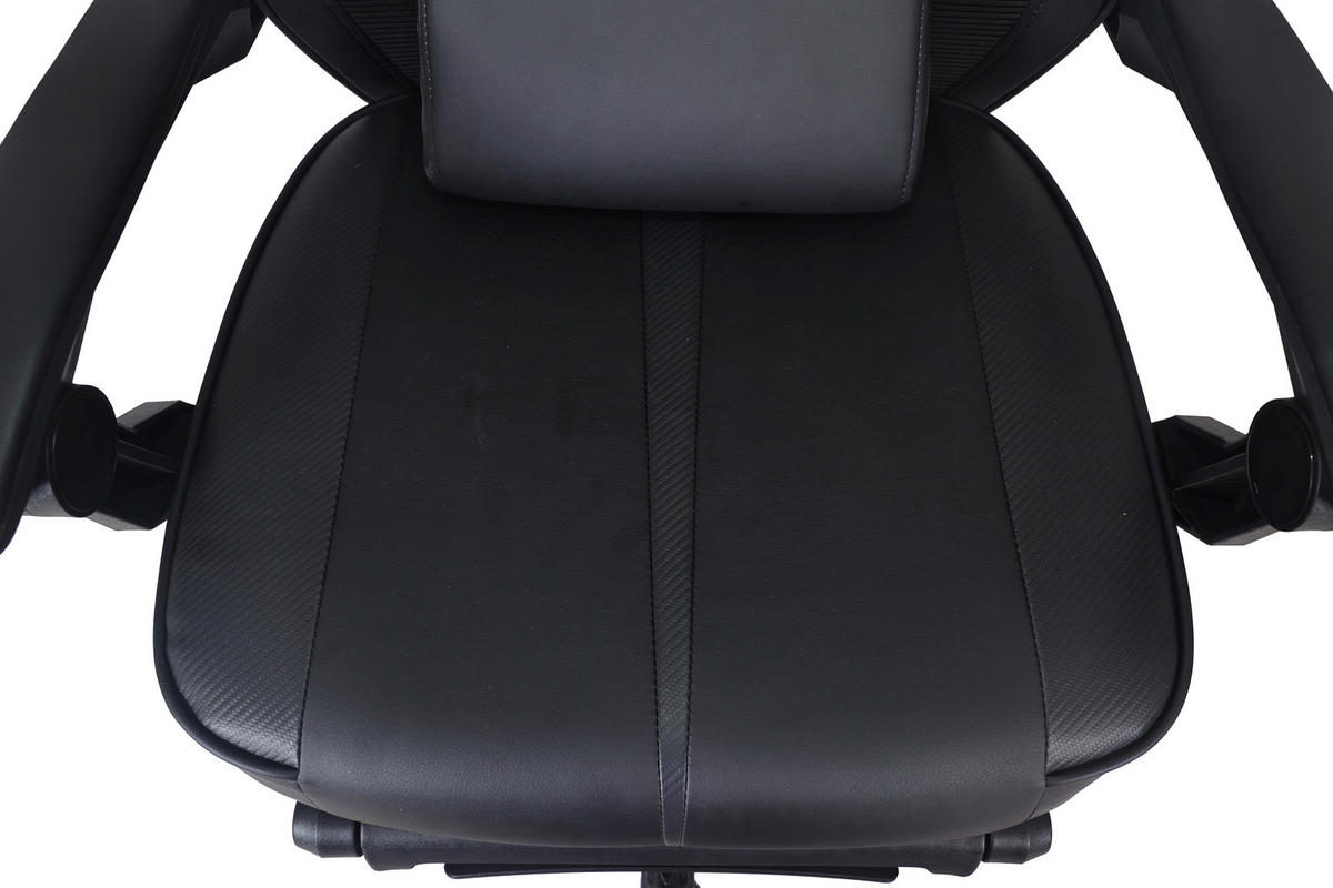 GAMINGSTUHL  in Lederlook, Netzbespannung Schwarz  - Schwarz, MODERN, Kunststoff/Textil (59/107-117/58cm) - Carryhome