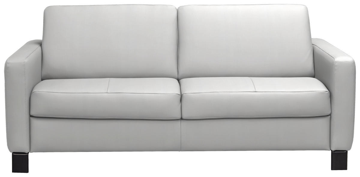 SCHLAFSOFA in Lederlook Kombination Echtleder/Lederlook Hellgrau  - Hellgrau/Schwarz, KONVENTIONELL, Leder/Textil (190/87/100cm) - Celina Home