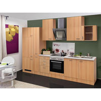 KUCHYNSKÁ LINKA NANO - farba buka/farba ušľachtilej ocele, Modern, kompozitné drevo/plast (310cm) - FlexWell