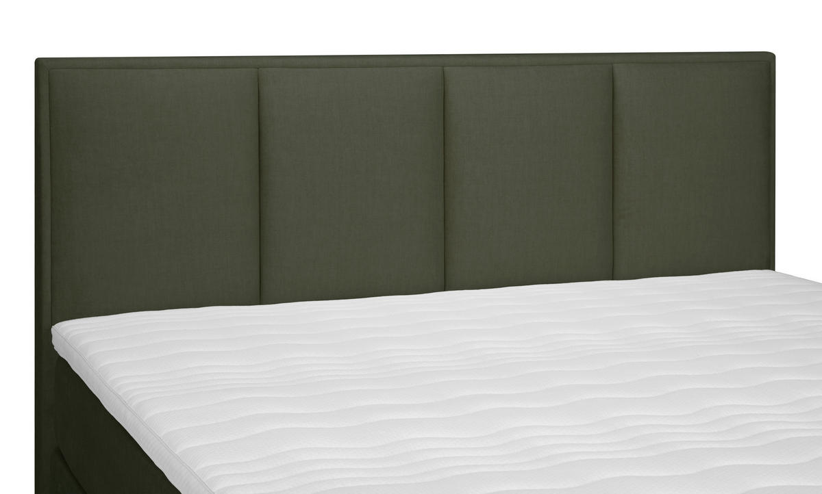 BOXSPRING-ÁGY 160/200 cm  sötétzöld  - alumíniumszínű/sötétzöld, Modern, textil (160/200cm) - MID.YOU