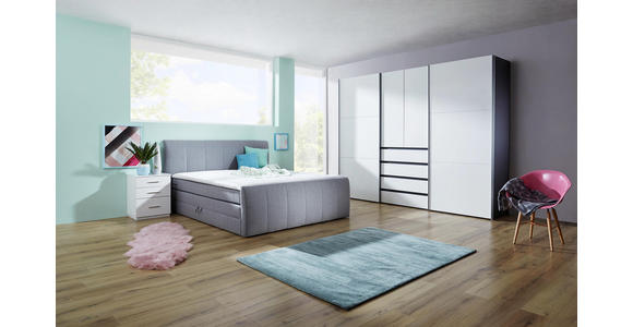 KLEIDERSCHRANK in Graphitfarben, Weiß - Alufarben/Graphitfarben, Design, Holzwerkstoff/Metall (300/236/68cm) - Hom`in