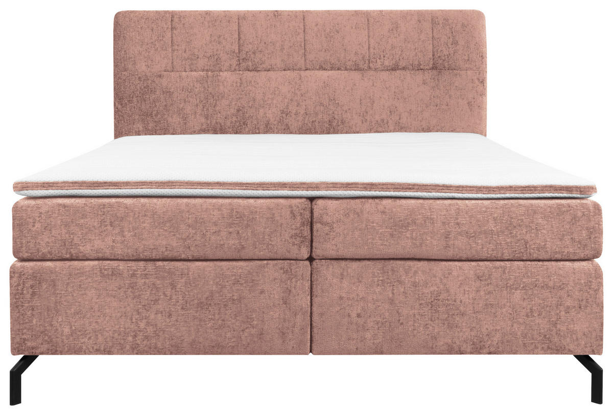 BOXSPRINGBETT 160/200 cm  in Rosa  - Schwarz/Rosa, Design, Textil/Metall (160/200cm) - Esposa
