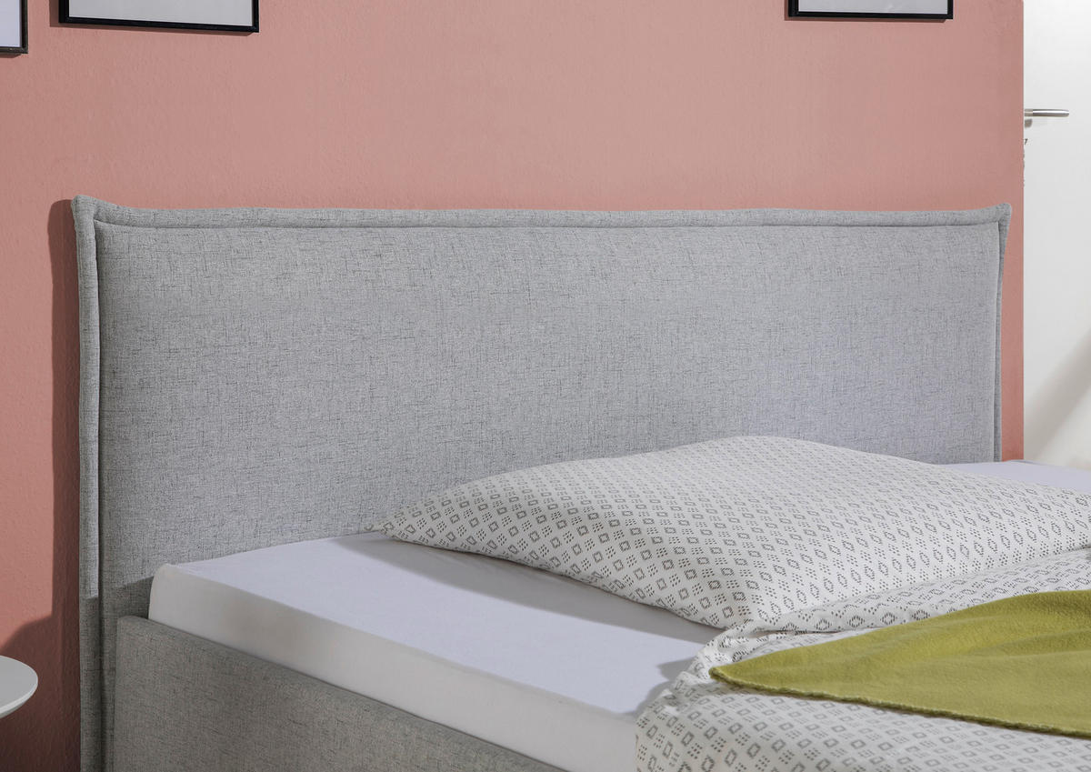 POLSTERBETT 140/200 cm,  in Hellgrau,  - Hellgrau/Schwarz, MODERN, Holz/Textil (140/200cm) - Livetastic