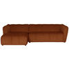 ECKSOFA LIVOLI in Chenille Rostfarben  246/160 cm  - Rostfarben/Schwarz, Design, Textil (246/160cm) - MID.YOU