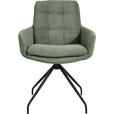 ARMLEHNSTUHL  Stoffauswahl, Typenauswahl, Sitzfläche 360° drehbar, Gestellauswahl Cord  - Schwarz/Olivgrün, Design, Textil/Metall (63/90/69cm) - Johann Jakob